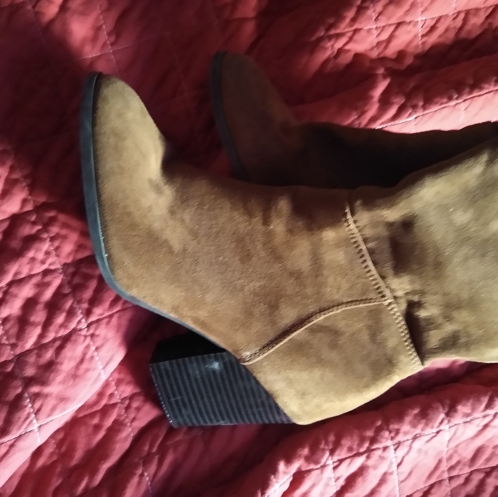 Knee high suede boots